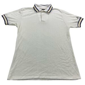 Vintage 80s Jantzen White Terry Golf Polo Shirt, Size L, Made in USA Preppy